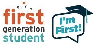 image stating i'm first with a graduation cap, first generation college student